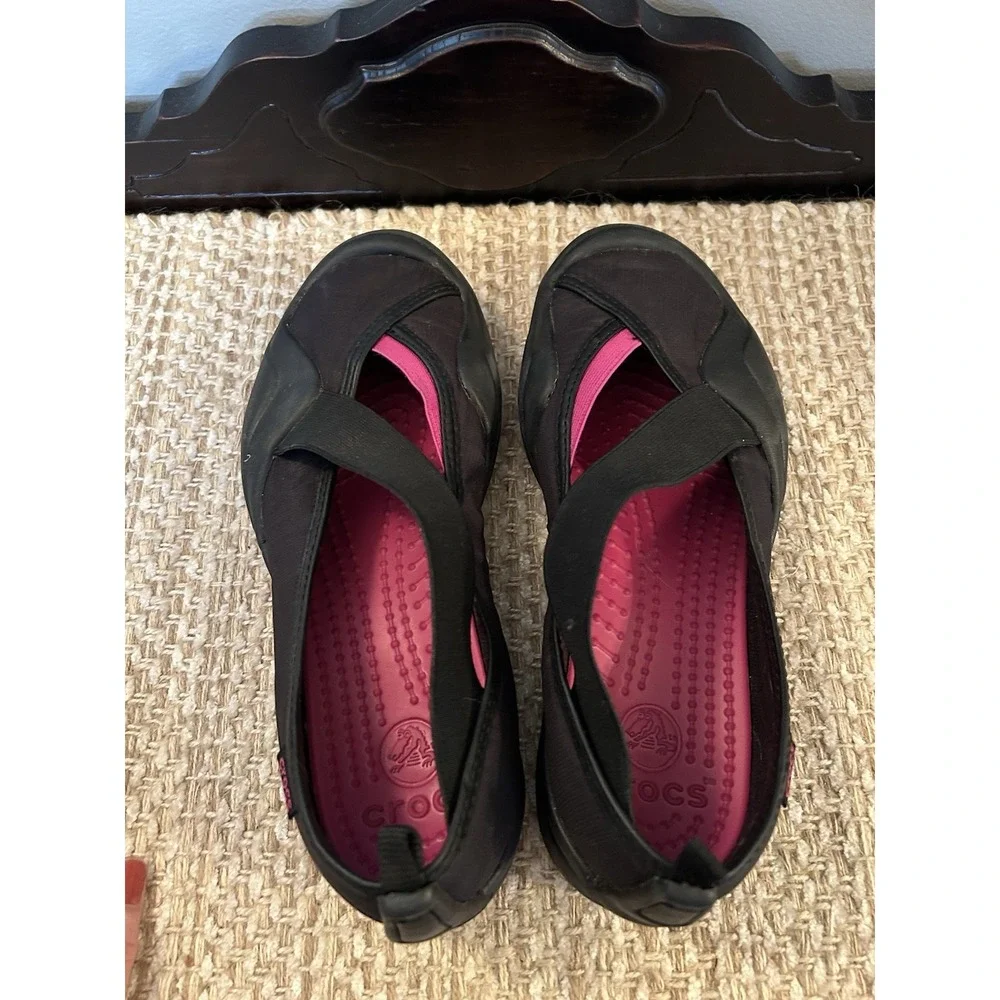 Crocs Molly Mary Jane Slip On Flat Shoes Size 9 Summer Beach Comfortable Pink